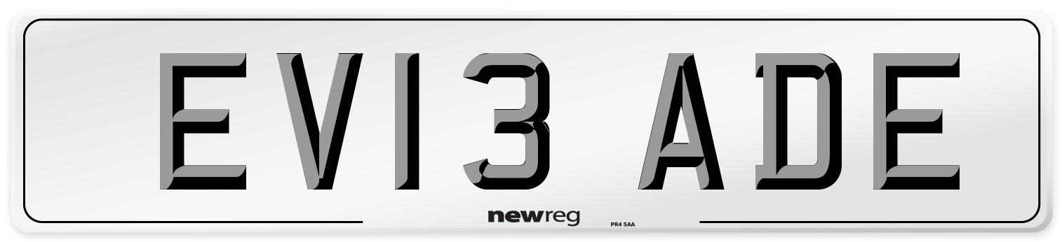 EV13 ADE Number Plate from New Reg